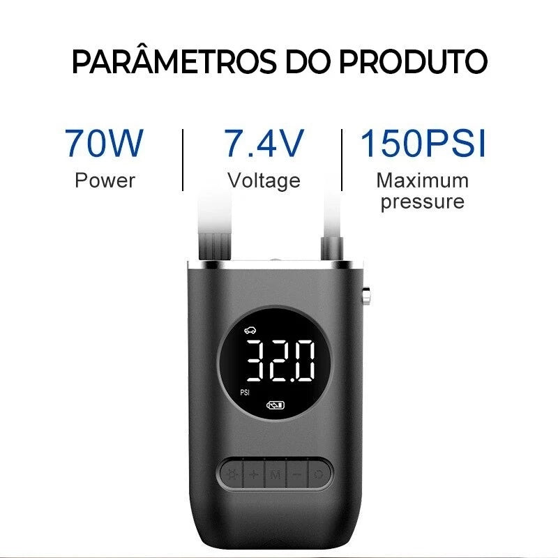 Bomba de Ar Elétrica Portátil | Multifuncional