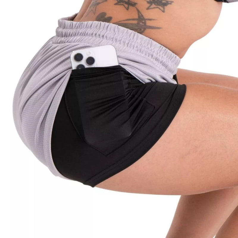 Short Esportivo Feminino 2 em 1 Dry Fit | Confort